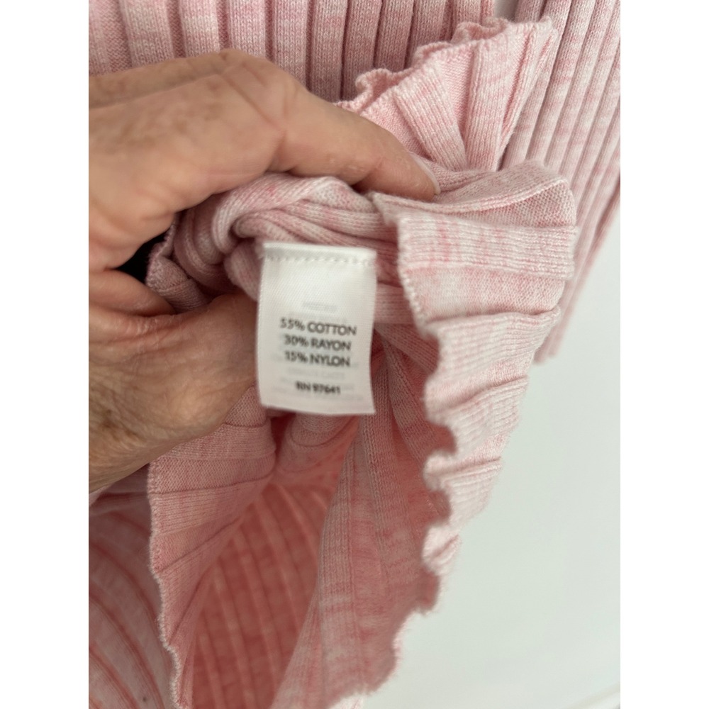 J. Jill Pink Marled Ribbed Knit Scoop Neck Raglan 3/4 Sleeve comfy Sweater Large - Picture 4 of 11